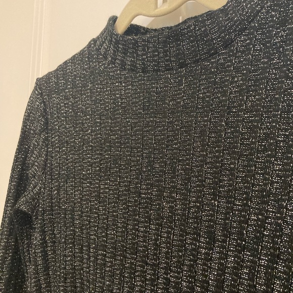 Urban Outfitters Sofia Sparkly Metallic Mock-Neck Sweater Dress - Picture 5 of 7